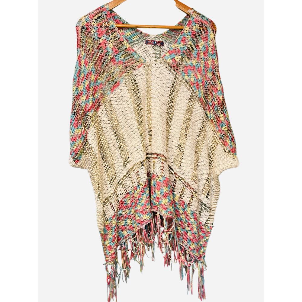 Selfie Couture by Trendology‎ Colorful Poncho Sweater – One Size